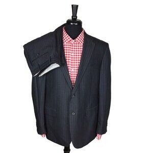 CC Collection Corneliani Wool Charc Gray Stripe EU 54R/ US 44L Suit Pants 38x30